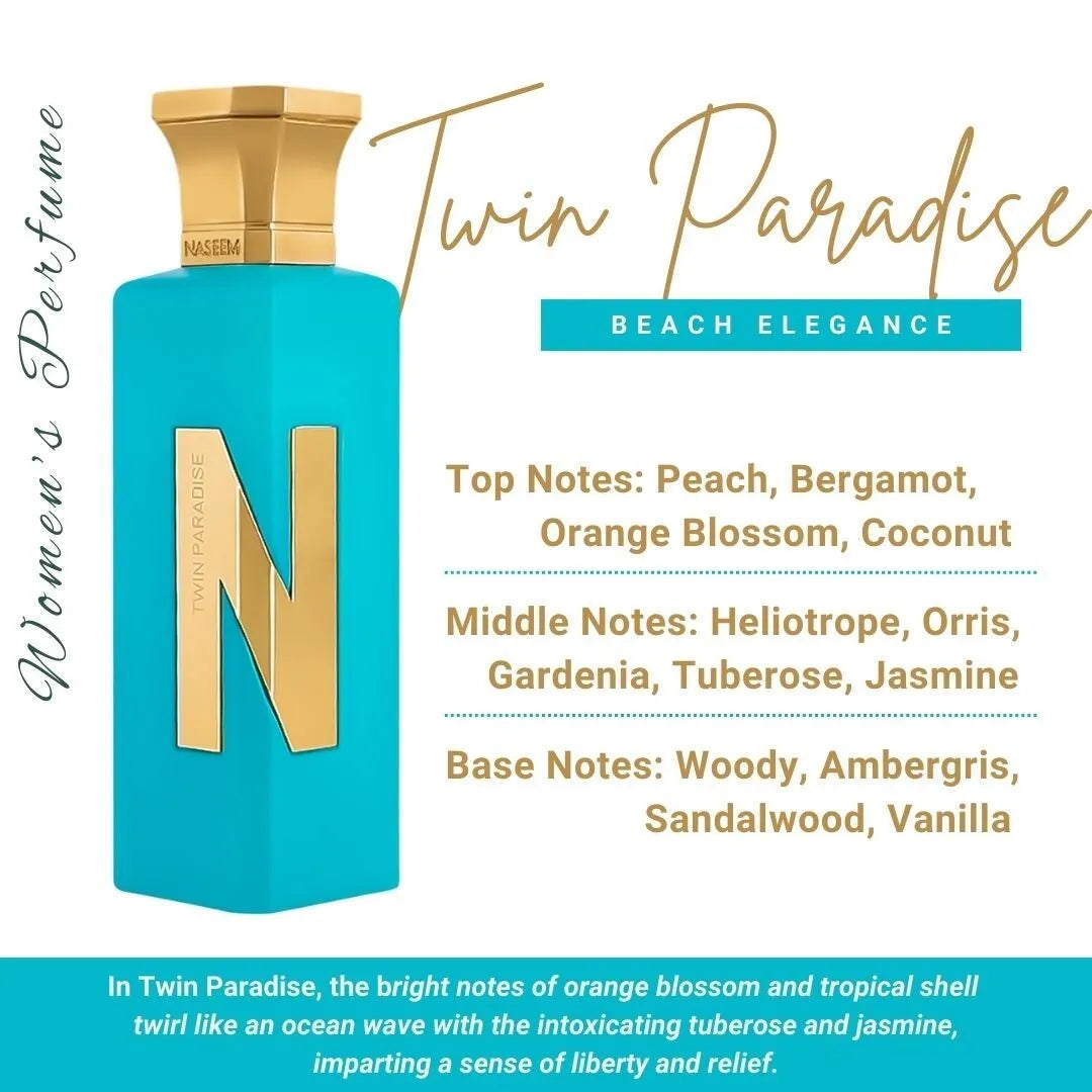 Naseem "N" Collection's Twin Paradise Eau De Parfum 75ml For Men & Women
