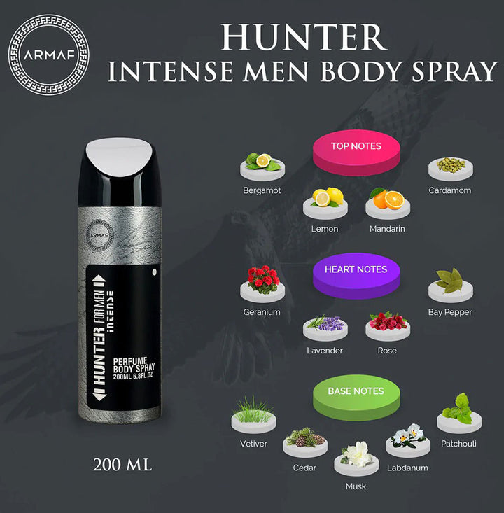 Armaf Hunter Intense Deodorant Perfume Body Spray 200ML For Men