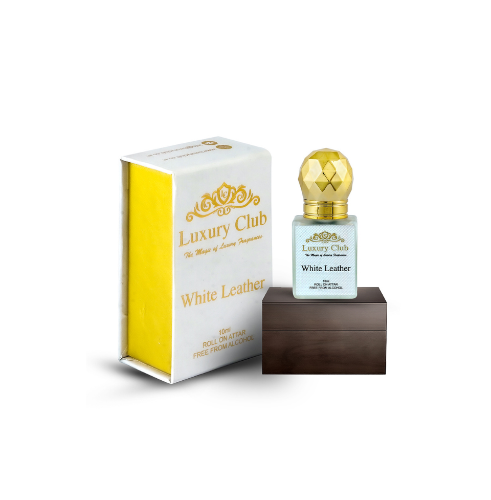 Luxury Club White Leather Roll On Attar 10ml For Men & Women