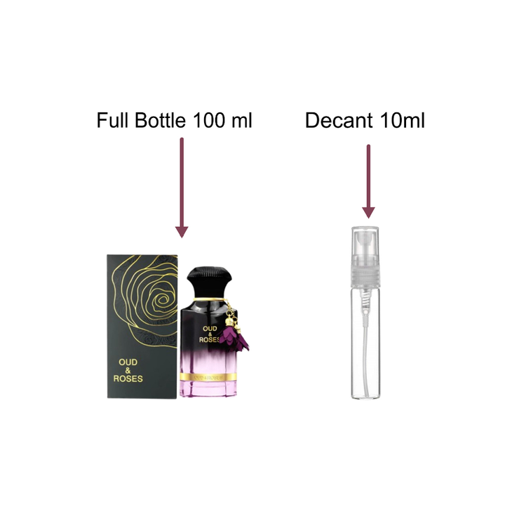 Decant/Sample Of Oud & Roses By Ahmed Al Maghribi Eau De Parfum 10ml For Men & Women
