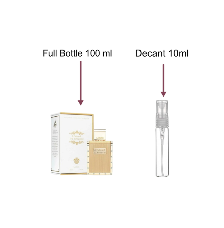 Decant/Sample Of Lattafa The Kingdom Pour Homme Eau De Parfum 10ml For Men