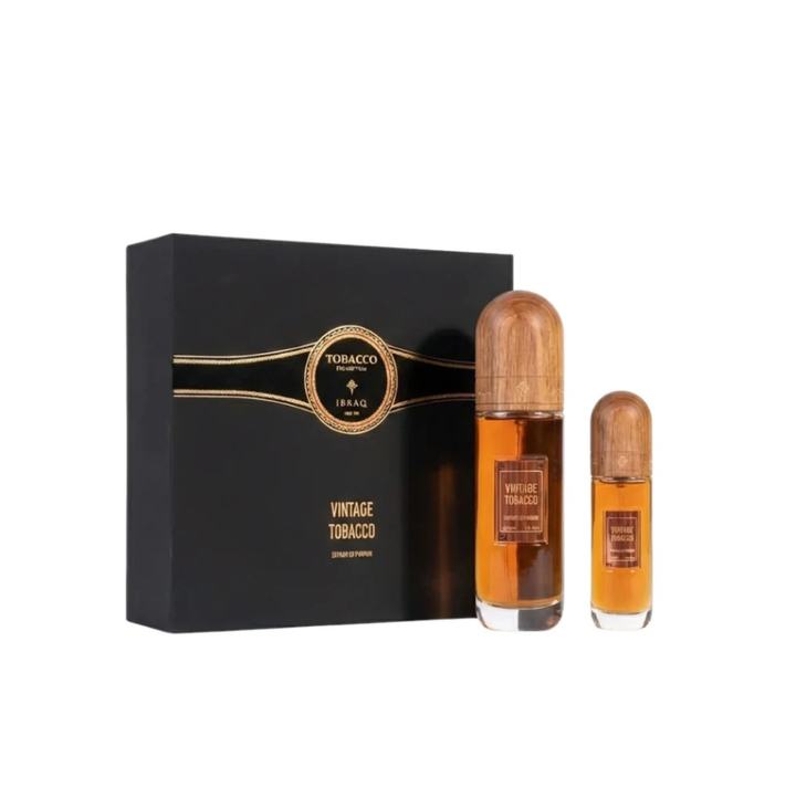 Gift Set Of Ibraheem Al Qurashi Vintage Tobacco Extrait De Parfum 100ml For Man