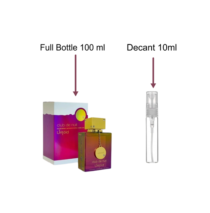 Decant/Sample Of Armaf Club De Nuit Untold Eau De Parfum 10ml For Men & Women