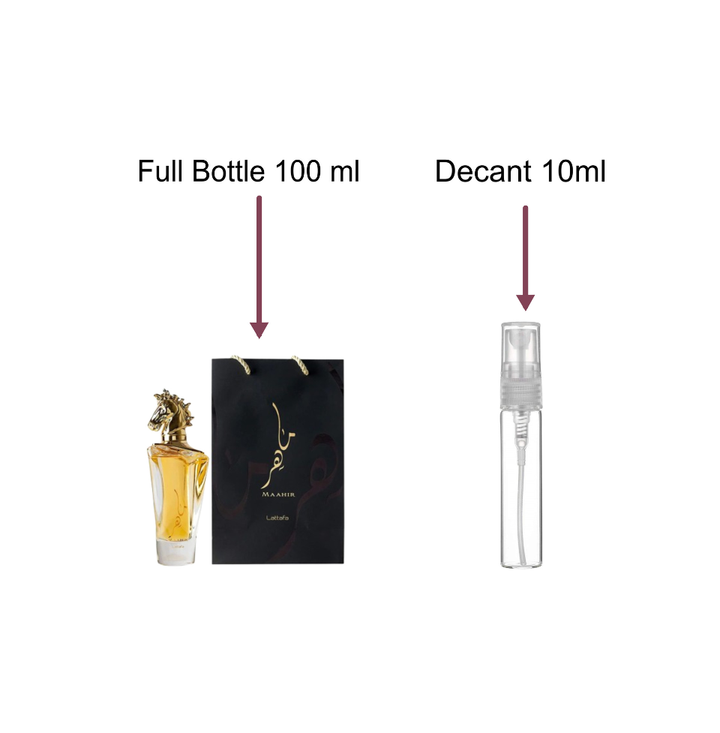 Decant/Sample Of Lattafa Maahir Eau De Parfum 10ml For Men & Women