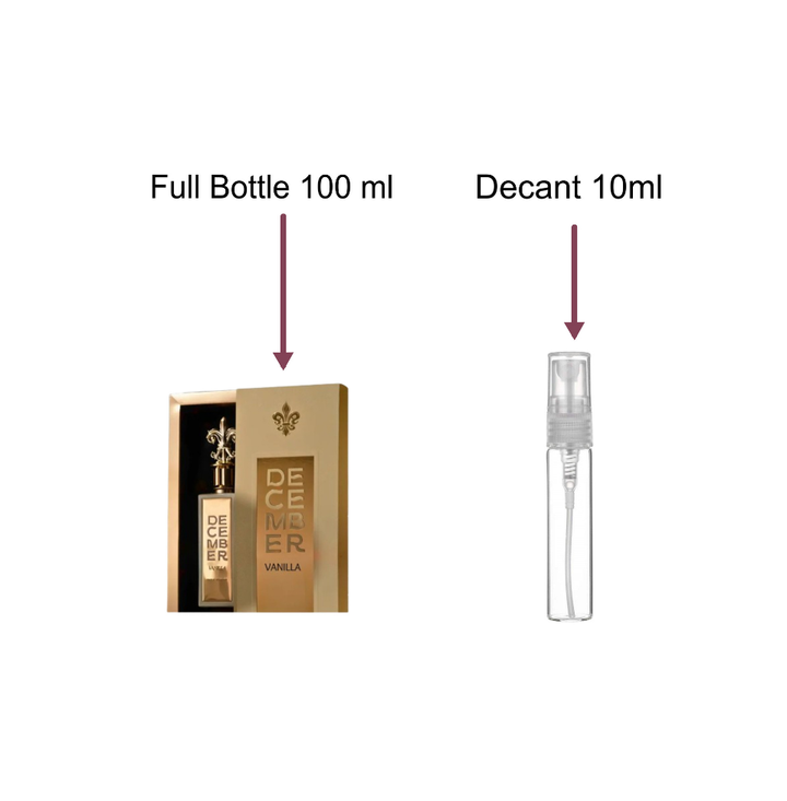 Decant/Sample Of Paris Corner December Vanilla Eau De Parfum 10ml For Men & Women