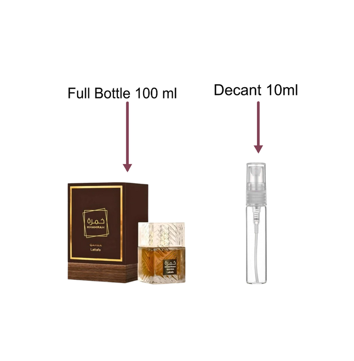 Decant/Sample Lattafa Khamrah Qahwa Eau De Parfum 10ml For Men & Women