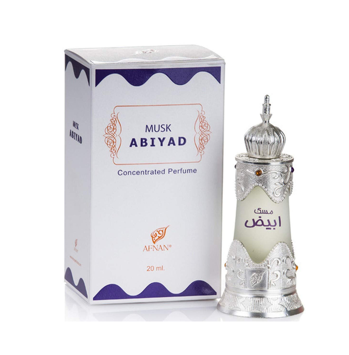 Afnan Musk Abiyad Concentrated Perfume Oil (Attar) 20ml For Men & Women