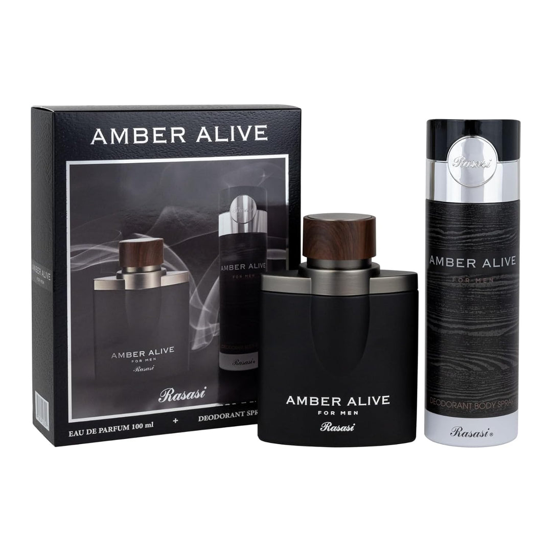 Rasasi Amber Alive Eau De Parfum 100ml For Men Gift Set