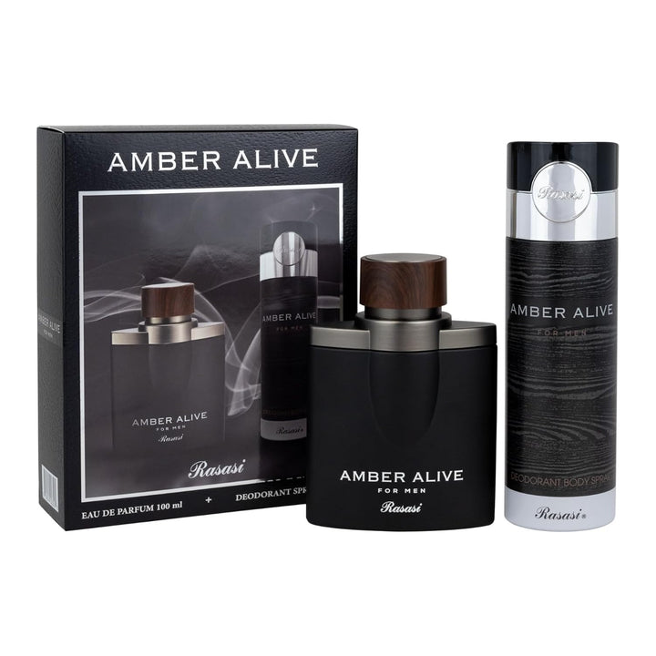 Rasasi Amber Alive Eau De Parfum 100ml For Men Gift Set