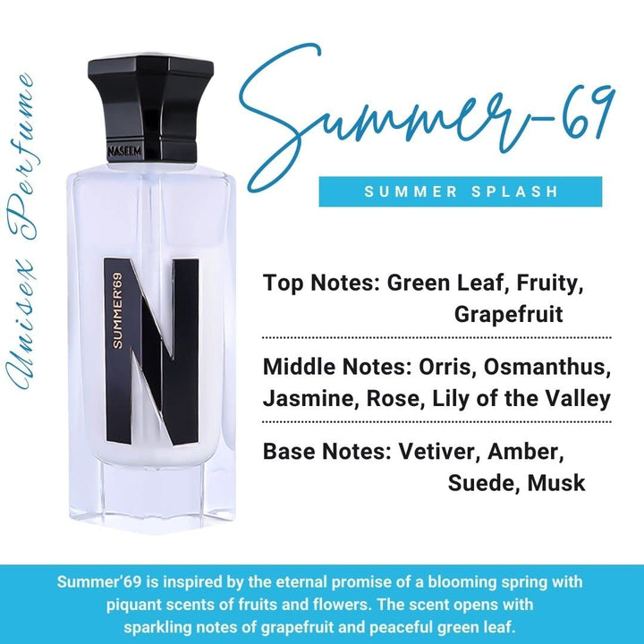 Naseem "N" Collection's Summer 69 Eau De Parfum 75ml For Men & Women