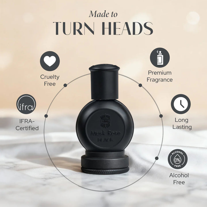 Ajmal Musk Rose Black Concentrated Perfume Oil 12ml For Men & Women