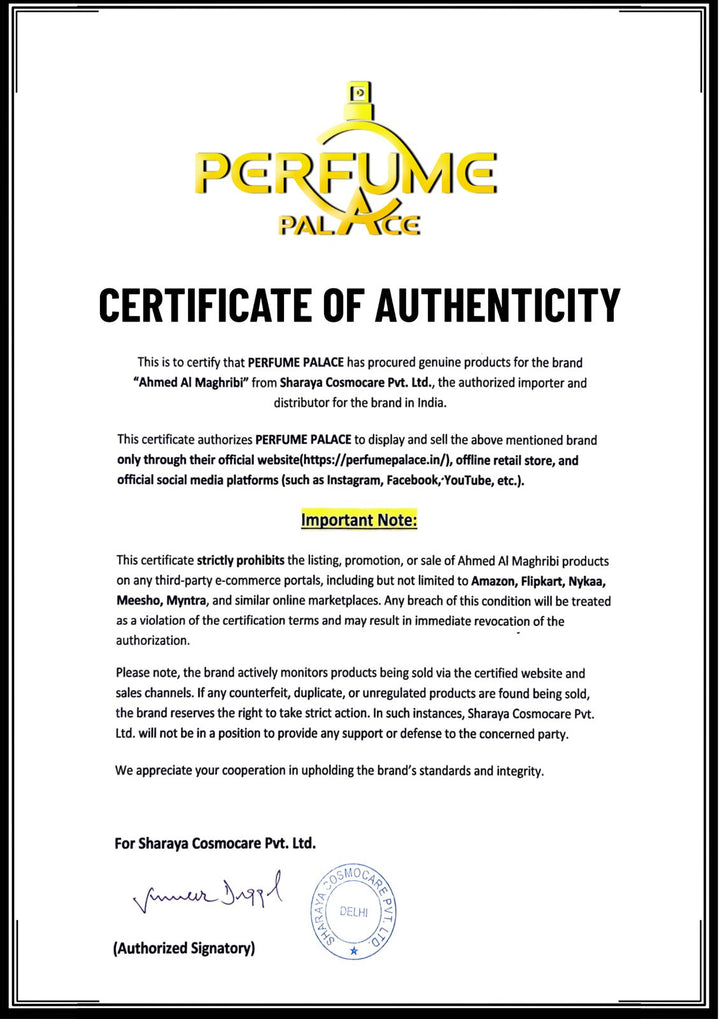 Ahmed Al Maghribi Kaaf Extrait De Parfum 100ml For Men & Women