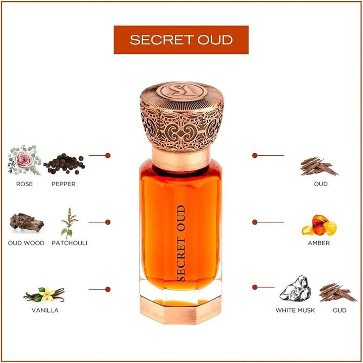 Swiss Arabian Secret Oud Concentrated Perfume Oil (Attar) 12ml For Men & Women