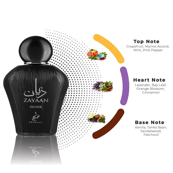 Khadlaj Zayaan Silver Eau De Parfum 100ml For Men & Women
