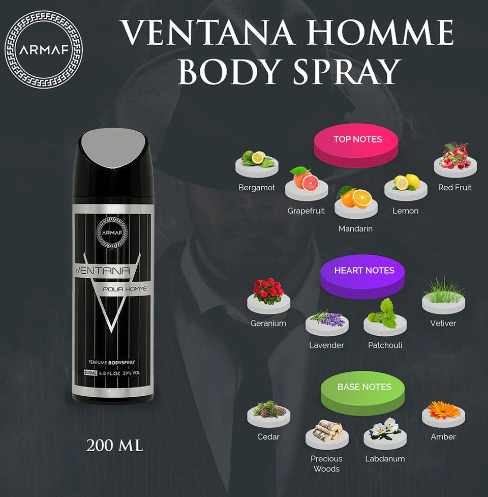 Armaf Ventana Perfume Body Spray For Men 200ML .